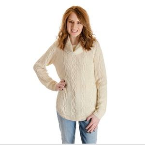 Jeanne Pierre | Fisherman Cowl Neck Sweater
